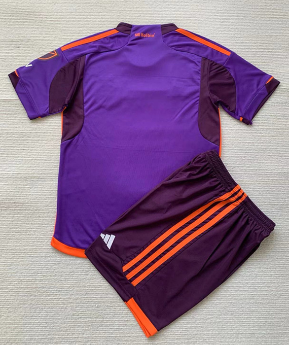 2024-2025 Houston Dynamo Away Purple Kids/Youth Soccer Uniform-AY