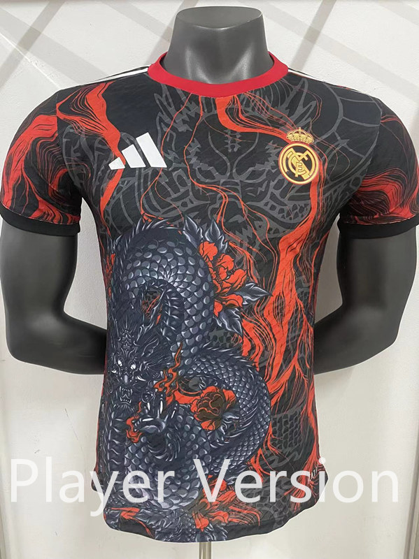 Player Version 2025-2026 Real Madrid Black&Red Thailand Soccer Jersey AAA-3965