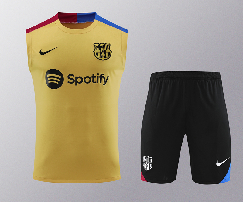 2024-2025 Barcelona Khaki Thailand Soccer Vest Uniform-418