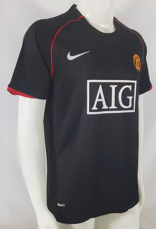 Retro Version 07-08 Manchester United Away Black Thailand Soccer Jersey AAA-503