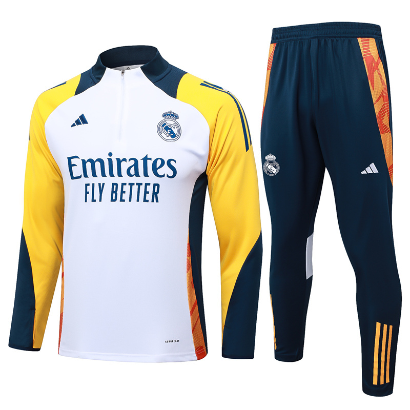 2024-2025 Real Madrid White Thailand Soccer Tracksuit-815