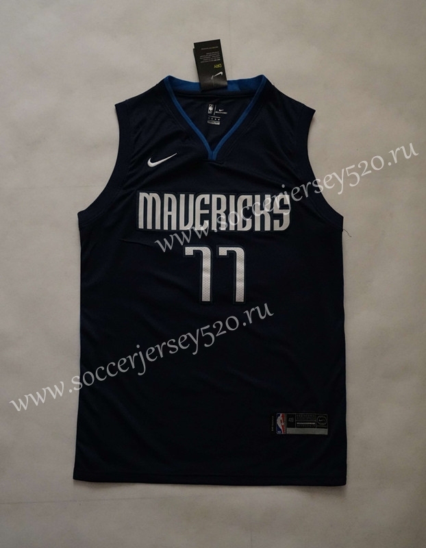 Dallas Mavericks Dark Blue Print #77 NBA Jersey