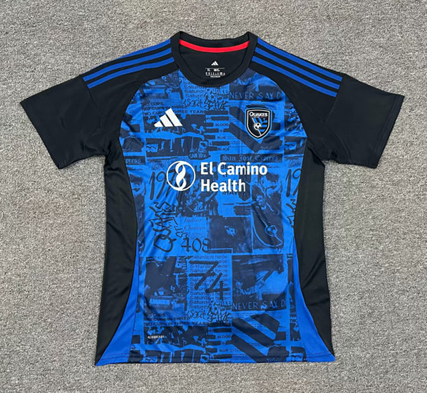 (s-4xl)2025-26 San Jose Earthquakes Blue&Black Thailand Soccer Jersey AAA-512