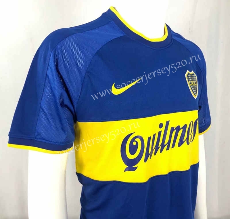 Retro Version 00-01 Boca Juniors Home Blue Thailand Soccer Jersey AAA-503