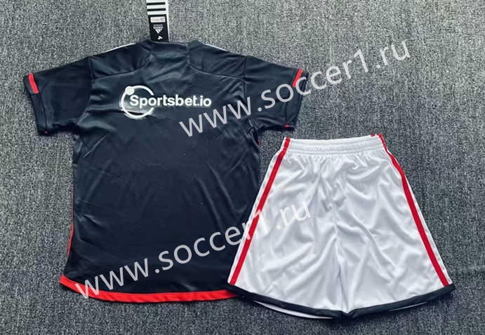 2023-2024 Sao Paulo 2nd Away Black Kids/Youth Soccer Unifrom-2483