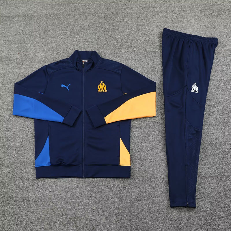 2024-2025 Olympique Marseille Royal Blue Thailand Soccer Jacket Uniform-4627
