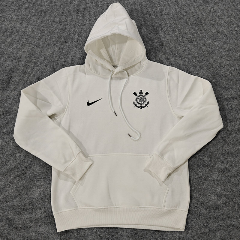 2024-2025 Corinthians White Thailand Soccer Tracksuit Top With Hat-LH