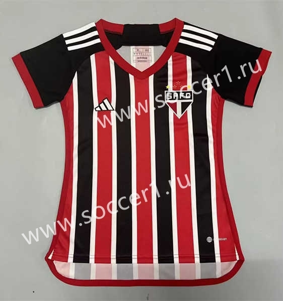 2023-2024 Sao Paulo Futebol Home Red&Black Thailand Women Soccer Jersey AAA-908