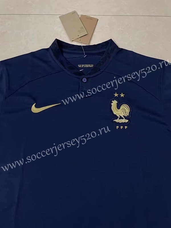 (S-4XL) 2022-2023 France Home Royal Blue Thailand Soccer Jersey AAA-818
