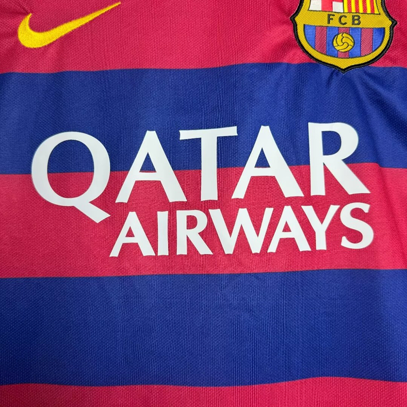 Retro Version 15-16 Barcelona Home Red&Blue Thailand Soccer Jersey AAA-811