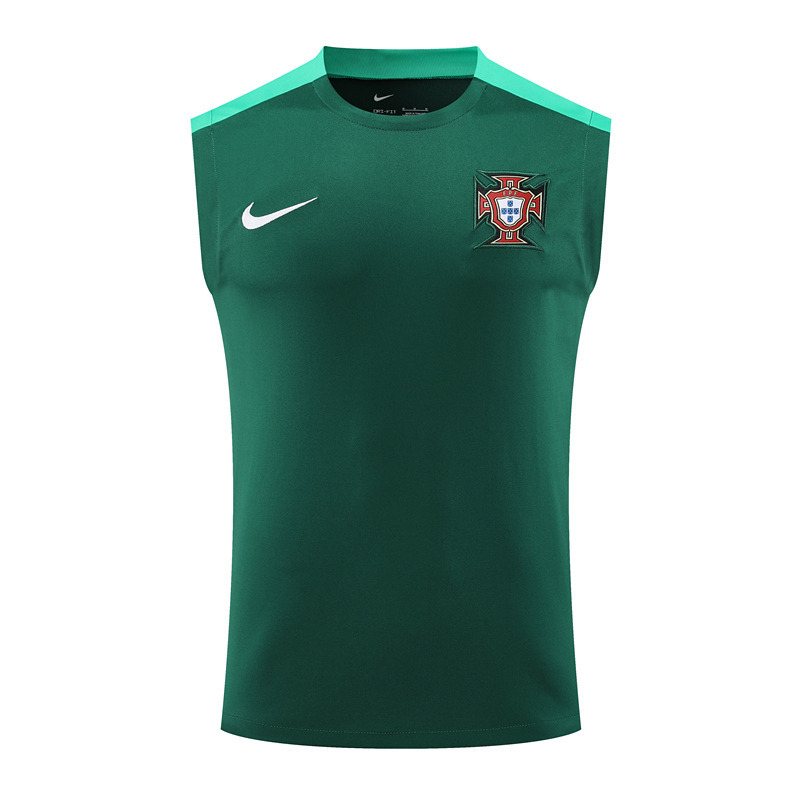 2024-2025 Portugal Dark Green Thailand Soccer Vest Uniform-418