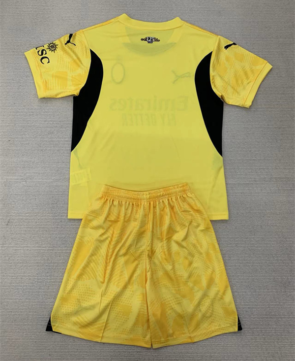 2024-2025 AC Milan Goalkeeper Yellow Kids/Youth Soccer Uniform-AY