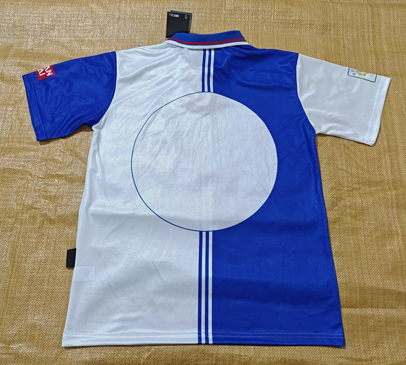 Retro Version 96-97 Atletico Madrid 2nd Away Blue&White Thailand Soccer Jersey AAA-0141