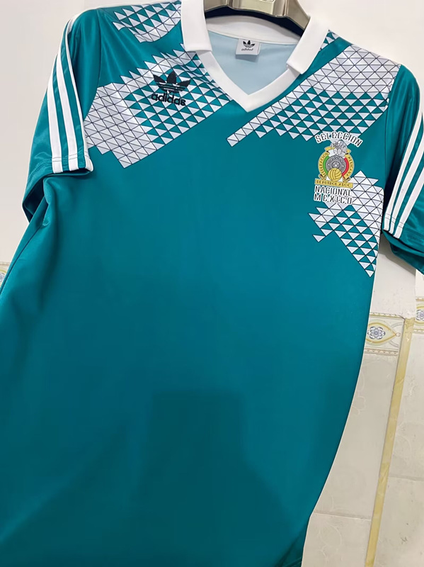 Retro Version 1990 Mexico Home Green Thailand Soccer Jersey AAA-6895