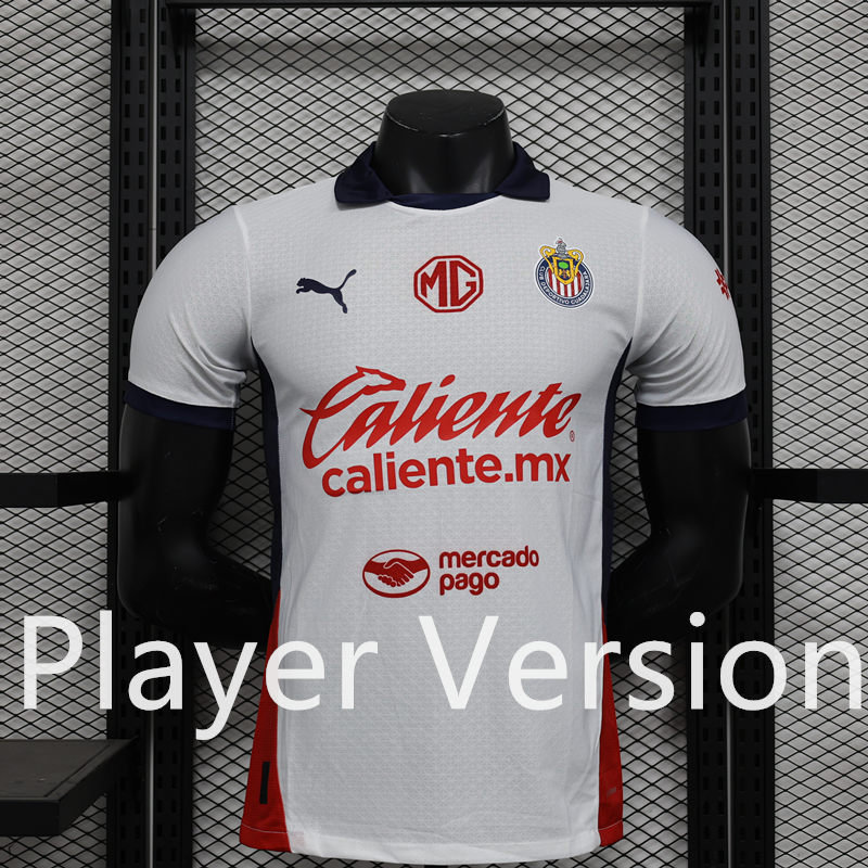 Player Version 2024-25 Deportivo Guadalajara Away White Thailand Soccer Jersey AAA-888