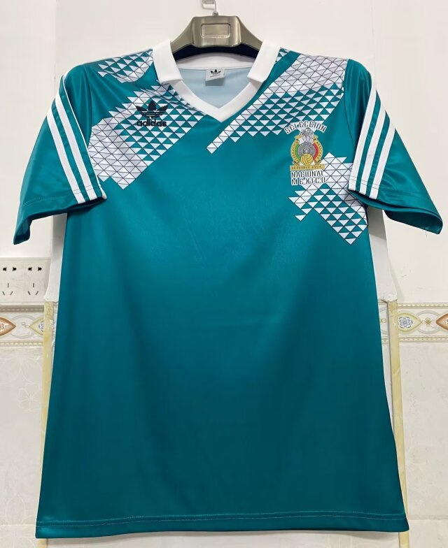 Retro Version 1990 Mexico Home Green Thailand Soccer Jersey AAA-6895