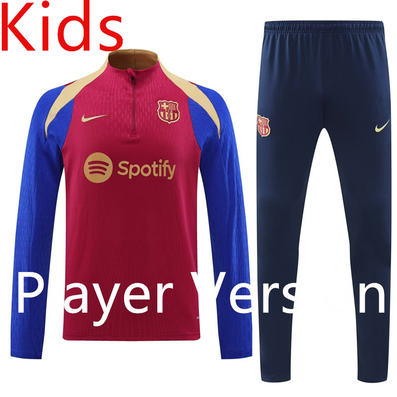 Player Version 2024-2025 Barcelona Blue&Red Kids/Youth Soccer Tracksuit-4627