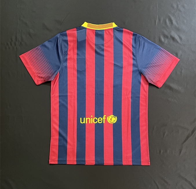Retro Version 13-14 Barcelona Home Red&Blue Thailand Soccer Jersey AAA-6590