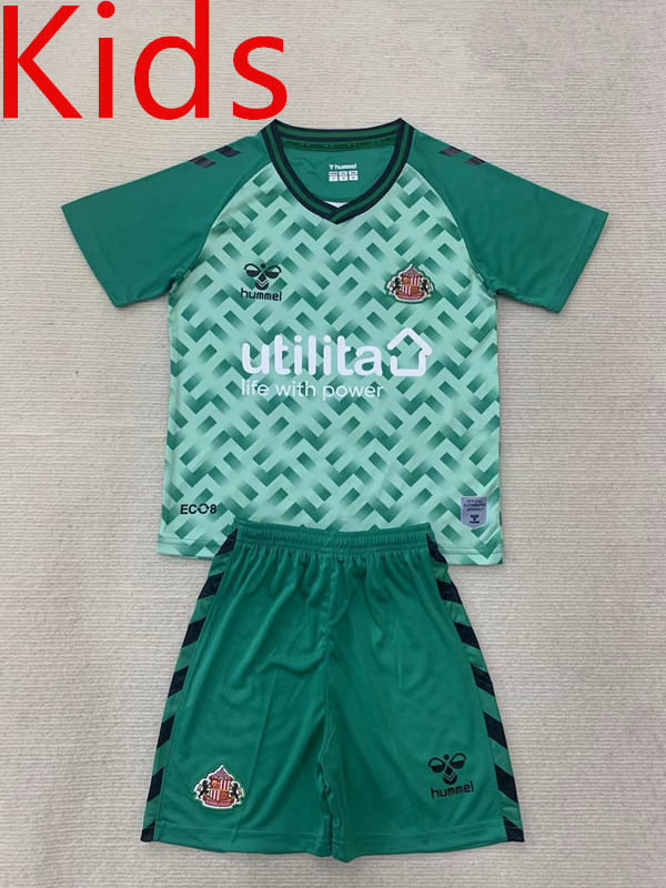 2024-2025 Sunderland AFC Goalkeeper Green Kids/Youth Soccer Unifrom-AY