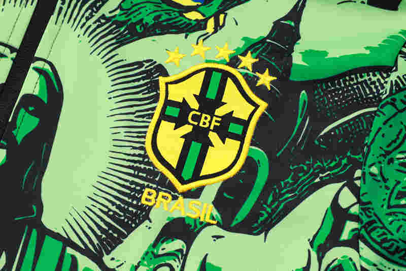 2024-2025 Brazil Ink Jet Green Thailand Soccer Jacket Uniform-815