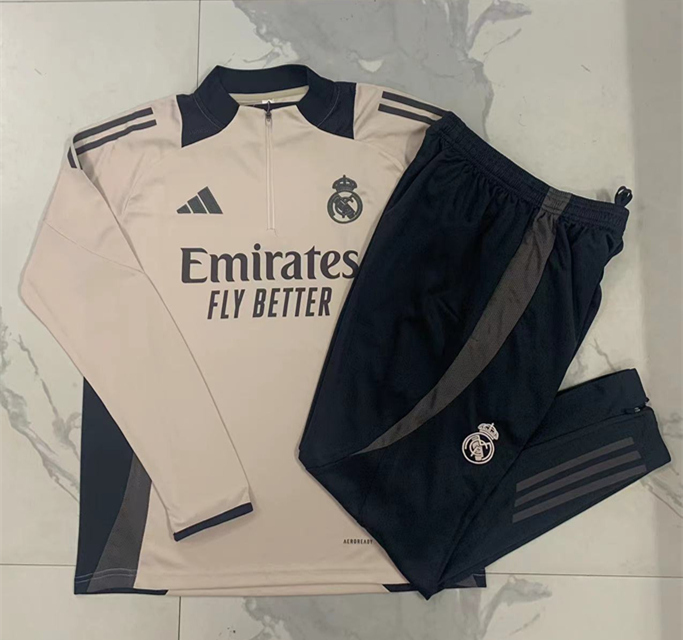 2024-2025 Real Madrid Light Pink Thailand Soccer Tracksuit-815