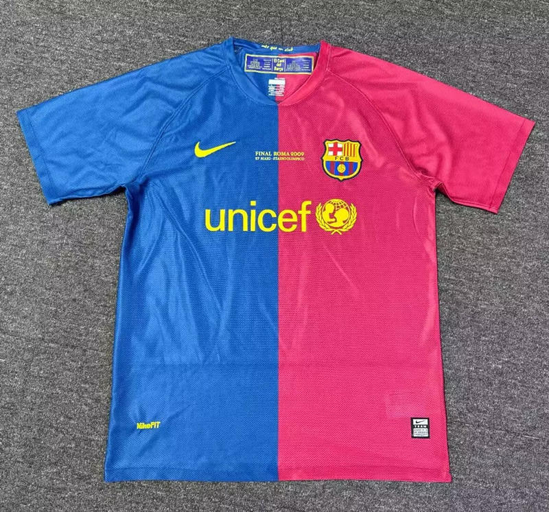 Retro Version 09-10 Barcelona Home Red&Blue Thailand Soccer Jersey AAA-7209
