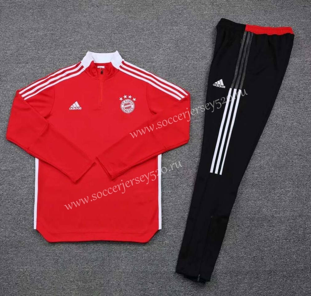 2021-2022 Bayern München Red Thailand Soccer Tracksuit -CS
