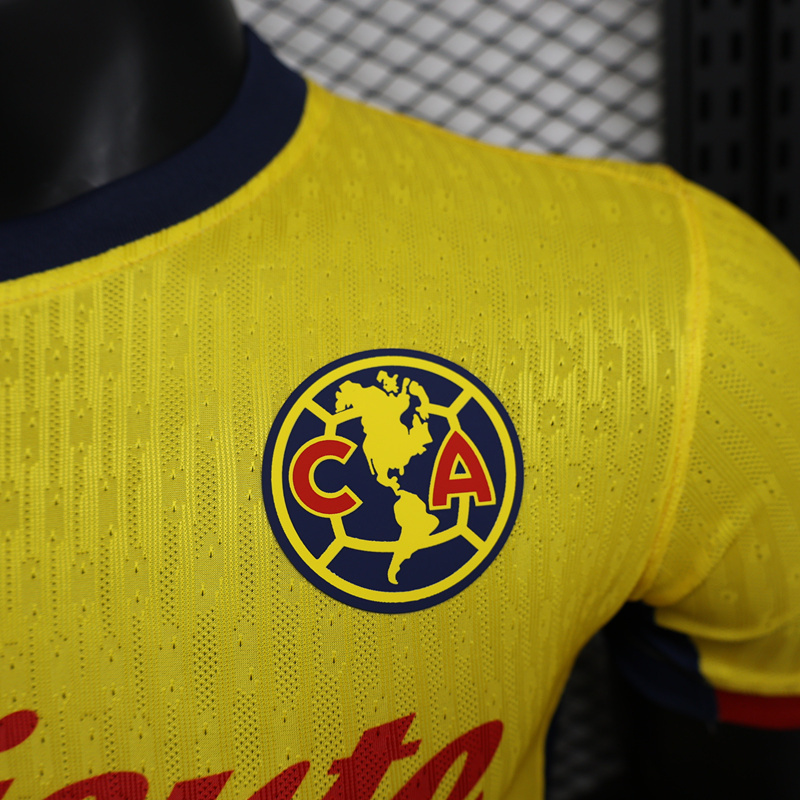 Player Version 2024-2025 Club America Yellow Thailand Soccer Jersey AAA-888