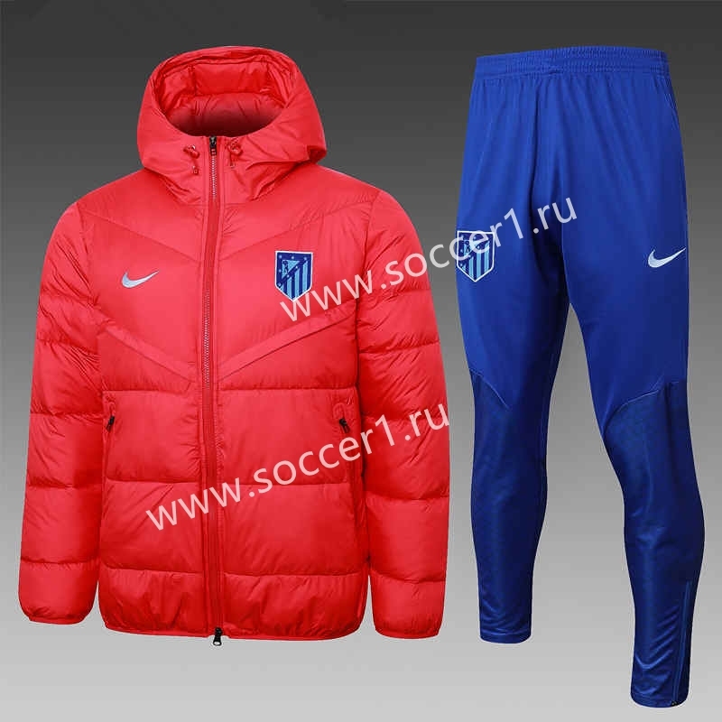 2023-2024 Atlético Madrid Red Cotton Suit With Hat-815