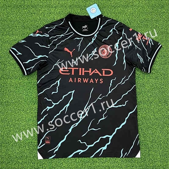 (S-4XL) 2023-2024 Manchester City Blue&Black Thailand Soccer Jersey AAA-403
