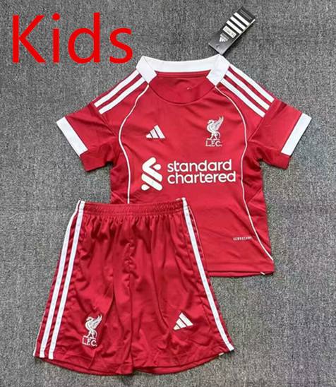 2025-26 Liverpool Home Red Kids/Youth Soccer Uniform-2483