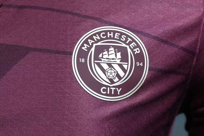 (S-3XL) Player Version 2024-2025 Manchester City 2nd Away Dark Red Thailand Soccer Jersey AAA-518