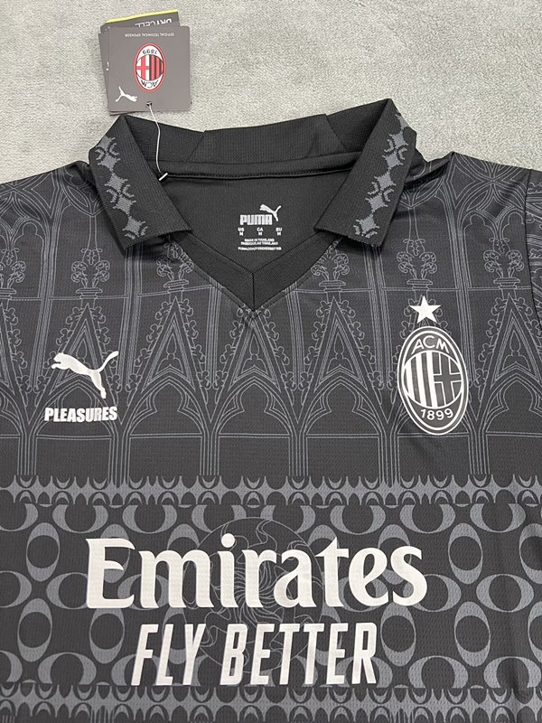 2024-2025 AC Milan 3rd Away Black Women Thailand Soccer Jersey AAA-4506