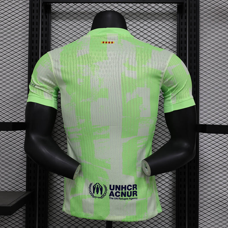 Player Version 2024-2025 New Sponsor Barcelona 2nd Away Green Thailand Soccer Jersey AAA-888