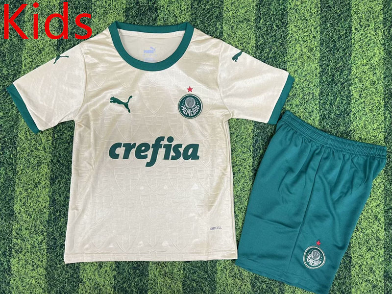 2024-2025 Palmeiras 2nd Away Gold Kids/Youth Soccer Uniform-1947