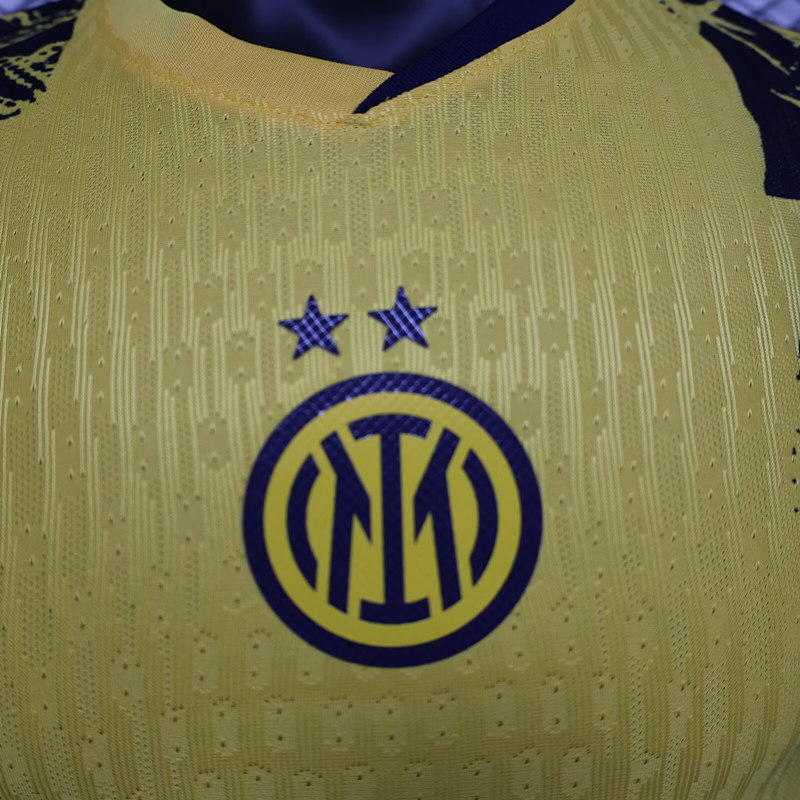 Player Version 2024-2025 Inter Milan 2nd Away Yellow Thailand Soccer Jersey AAA-4514