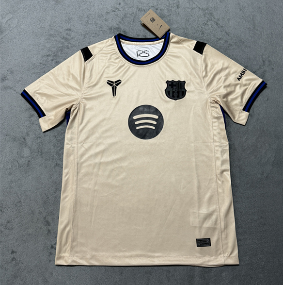 2025-2026 Barcelona Away Light Yellow Thailand Soccer Jersey AAA-4506
