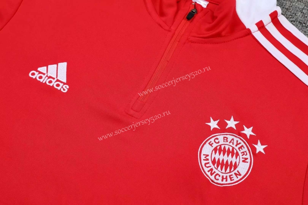 2021-2022 Bayern München Red Thailand Soccer Tracksuit -CS