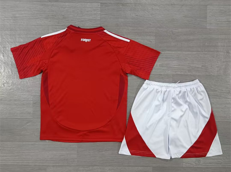 2024-2025 Nottingham Forest Home Red Youth/Kids Soccer Uniform-2353