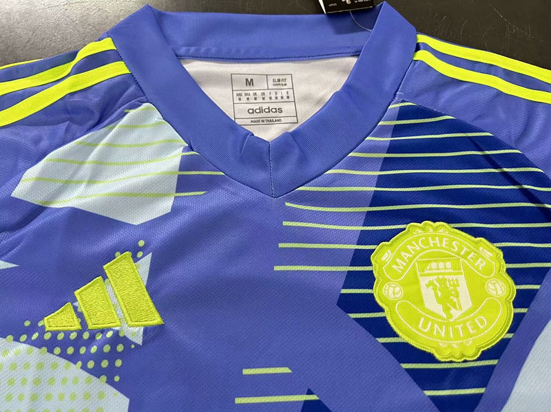 （S-4XL）2024-2025 Manchester United Goalkeeper Blue Thailand Soccer Jersey AAA-818