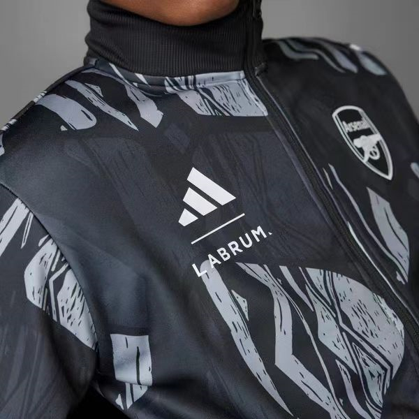 (S-3XL) 2024-2025 Arsenal Gray Pad Printing Thailand Trench Coats-0255