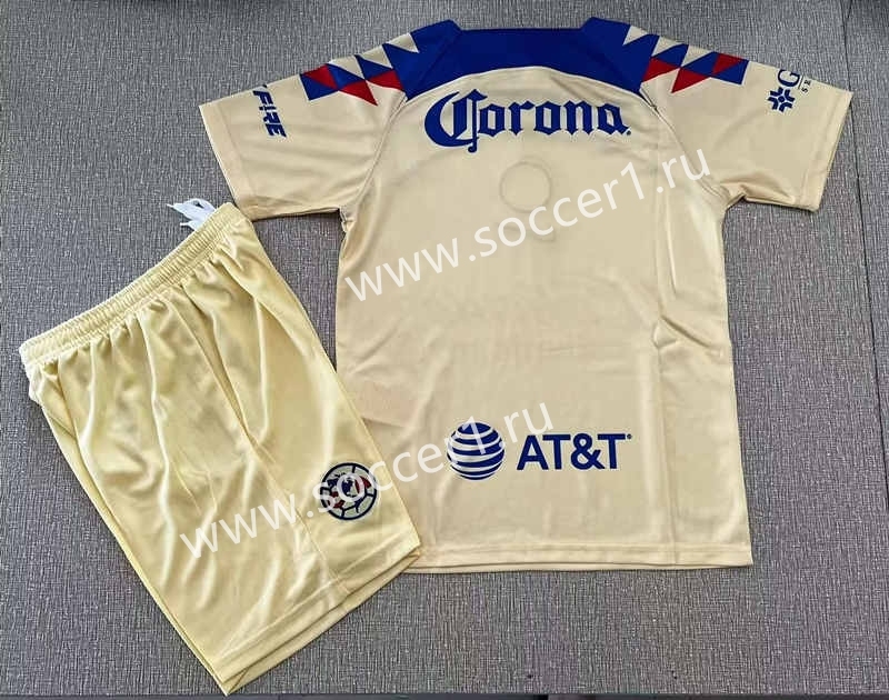 2023-2024 Club America Home Yellow Kids/Youth Soccer Uniform-912
