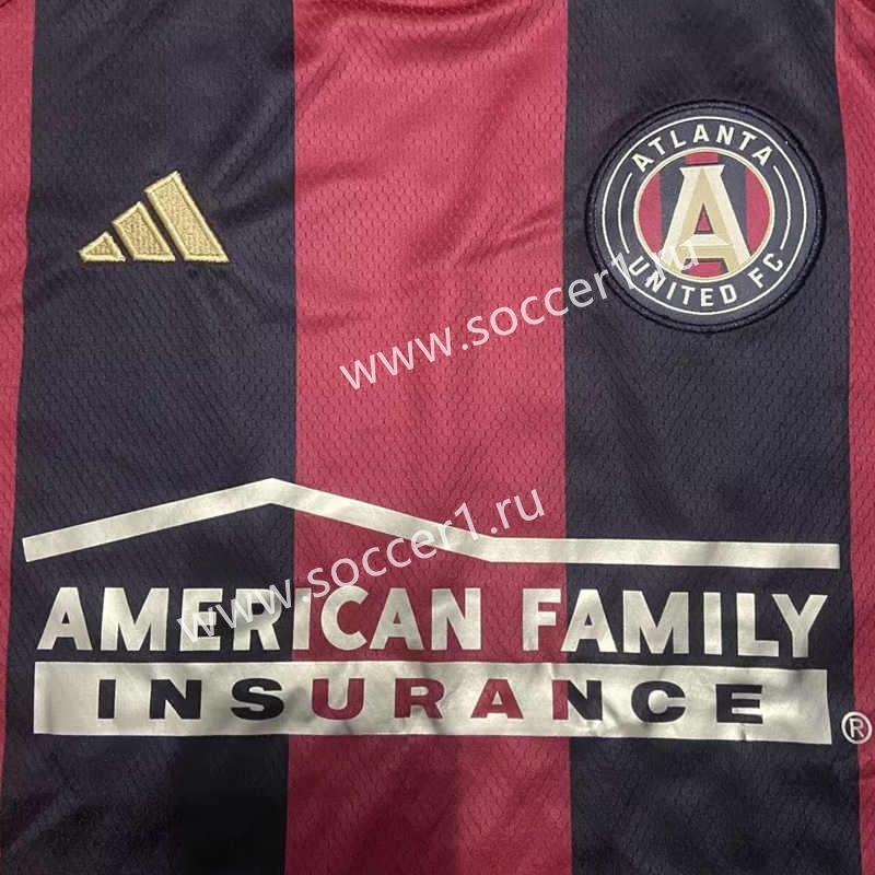 (S-4XL) 2023-2024 Atalanta United Home Red&Black Thailand Soccer Jersey AAA-0871