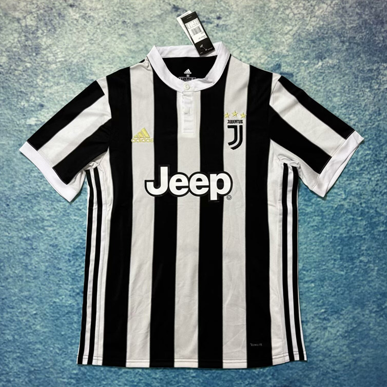 Retro Version 2017-2018 Juventus Home Black&White Thailand Soccer Jersey AAA-6590