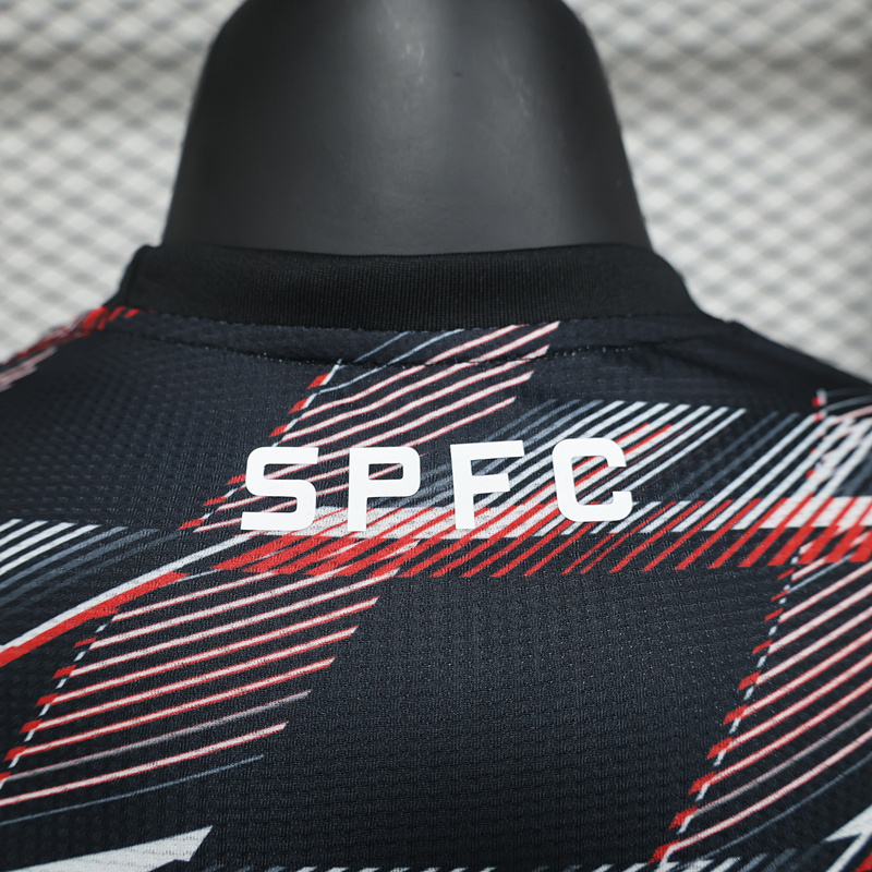 Player Version 2024-2025 Sao Paulo Futebol Clube Black Thailand Training Soccer Jersey AAA-888