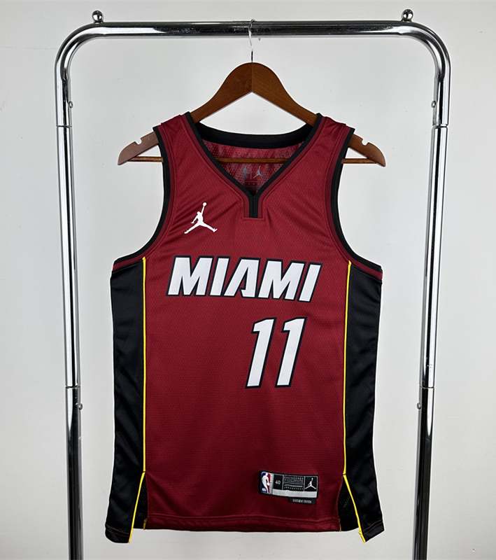 Jordan Limited Version Miami Heat Dark Red #11 NBA Jersey-311