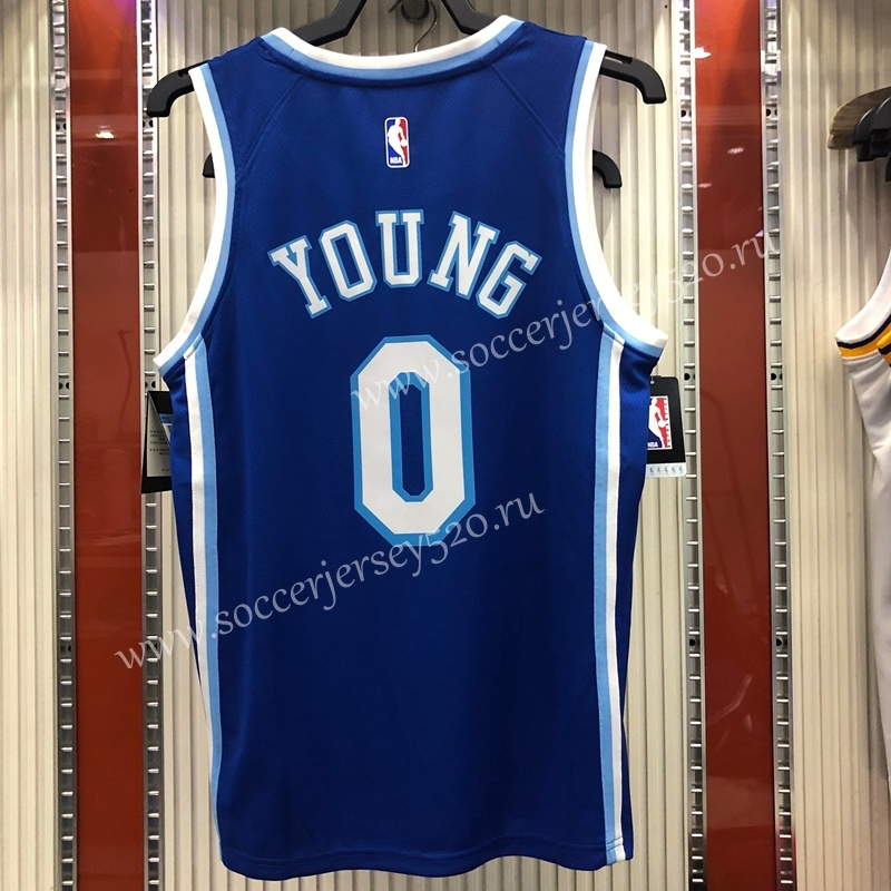 Signed Jointly Version Los Angeles Lakers Blue #0 NBA Jersey-311
