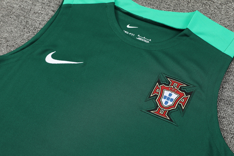 2024-2025 Portugal Dark Green Thailand Soccer Vest Uniform-418