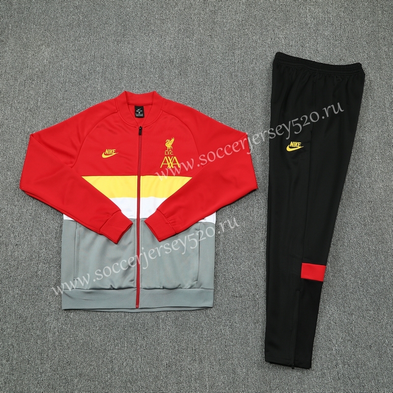 2021-2022 Liverpool Red&Gray Thailand Soccer Jacket Uniform With Hat-LH