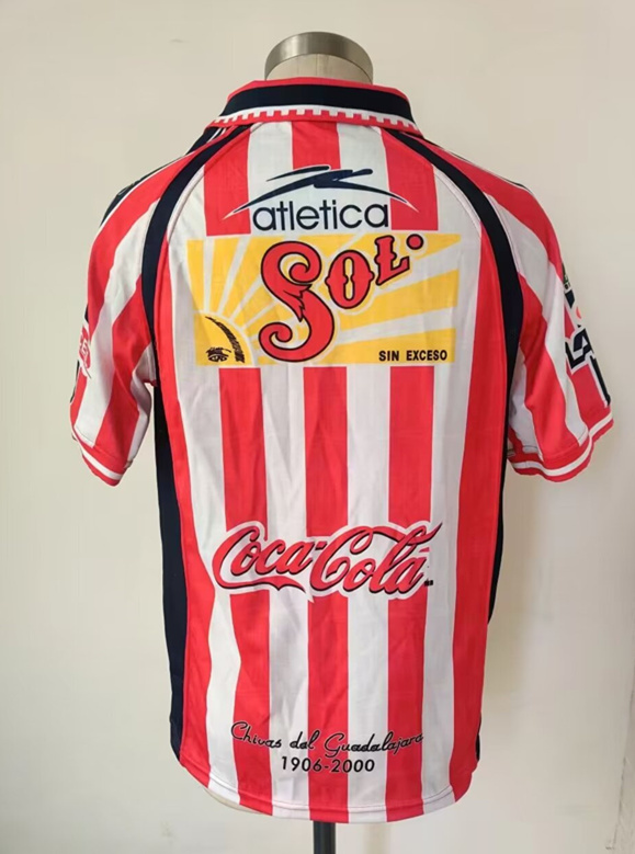 Retro Version 99 Deportivo Guadalajara Red&White Thailand Soccer Jersey AAA-912